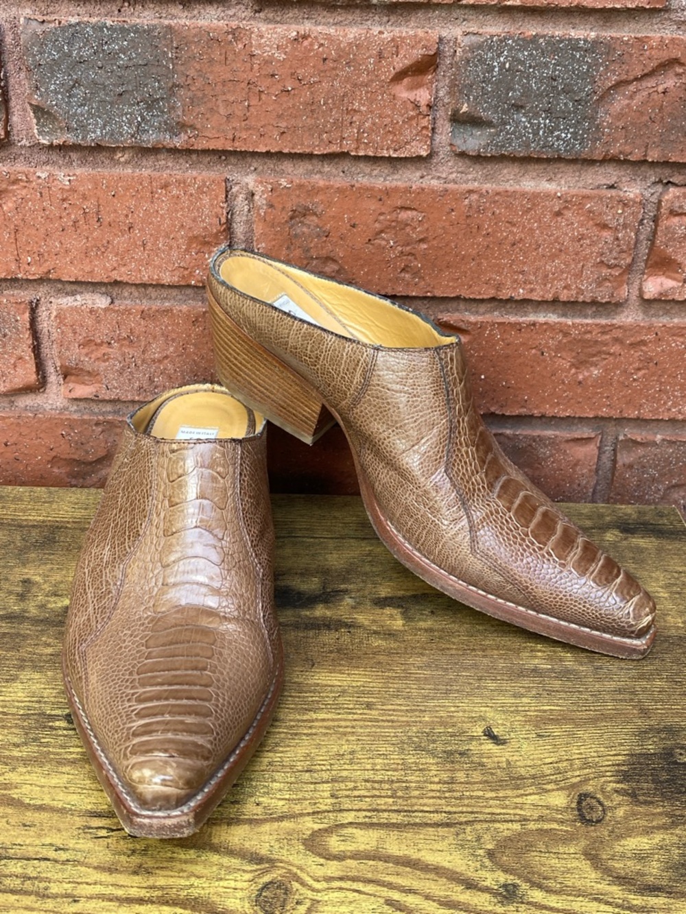 Sartore Exotic Leather Slip-On Mules 37